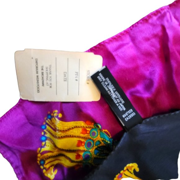 Linda Allard Ellen Tracy Silk Scarf Set of 2 Bold Colors 36" DH239 - Picture 7 of 11